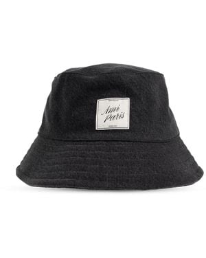 Ami Paris Hat With Logo Patch - Black