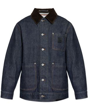 Loewe Denim Jacket With Logo Patch - Blue