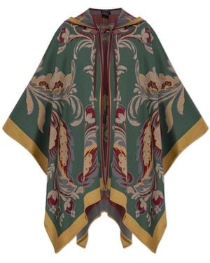 Etro Wool Poncho - Red