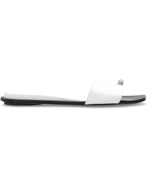 Tory Burch Leather Slides - White