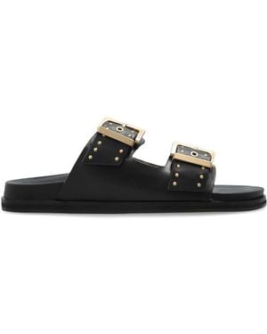 AllSaints Leather Slides "Magda" - Black