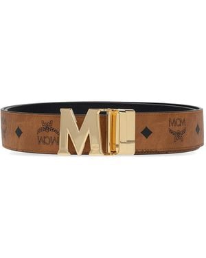 MCM Logo Belt - White