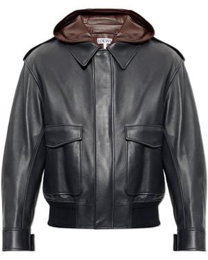 Loewe Leather Jacket - Grey