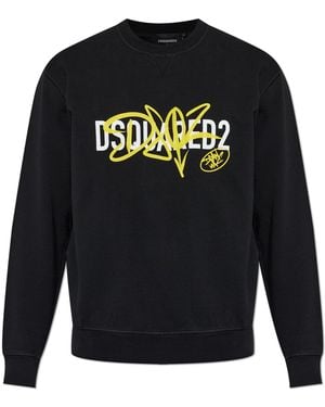 DSquared² Sweatshirt With Printed Logo - Black