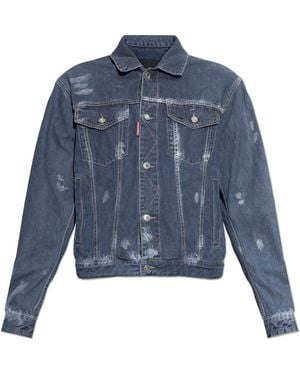 DSquared² Vintage-Effect Denim Jacket - Blue