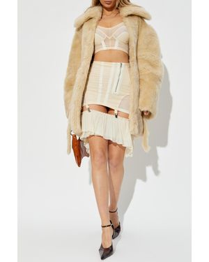 KNWLS Fur Coat With 'Baby' Belt - Natural