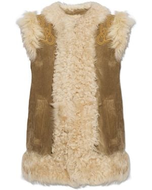 Etro Leather Vest - Natural