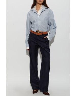 Acne Studios Wool Striped Pants - Blue