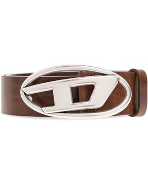 DIESEL 'Oval D Logo' Belt - Brown