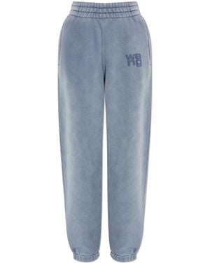 T By Alexander Wang Sweatpants With Logo - Blue