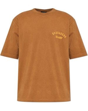 DSquared² T-Shirt With Logo - Brown