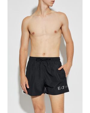 EA7 Swim Shorts With Logo - Black