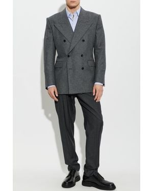 Dolce & Gabbana Wool Blazer With Double Vent - Gray