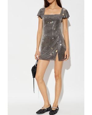 Self-Portrait Short Sequin Dress - Metallic