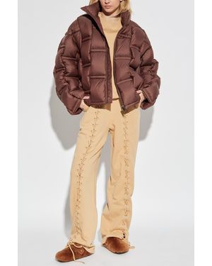 RAXXY Down Jacket With Stand-Up Collar - Brown