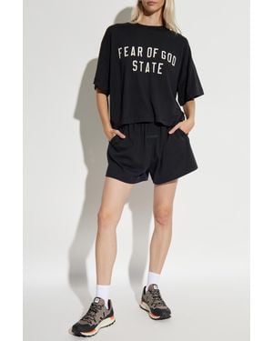 Fear Of God Shorts With Logo Patch - Black