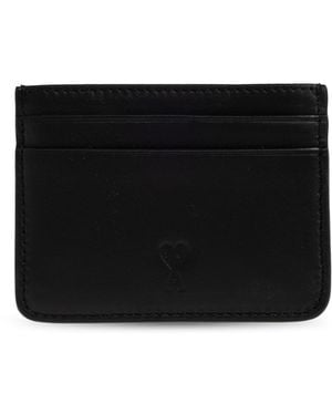 Ami Paris Leather Card Holder - Black