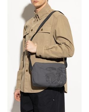 Burberry Shoulder Bag With Logo - Natural