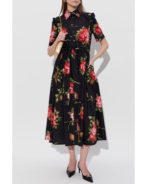 Dolce & Gabbana Dress With Floral Motif - Black