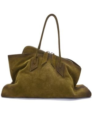 The Attico Vintage Calf Leather Asymmetric Shoulder Bag - Brown