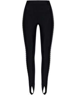 Moschino Leggings With Side Stripes - Black