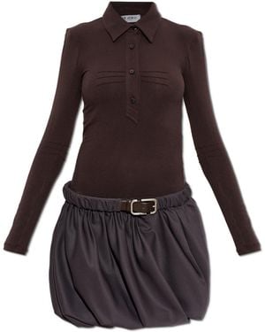 The Attico Dress With Belt - Brown