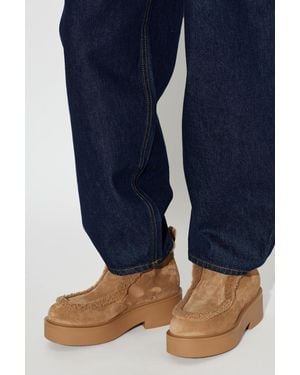 Gianvito Rossi Suede Boots 'Yari' On A Platform - Blue