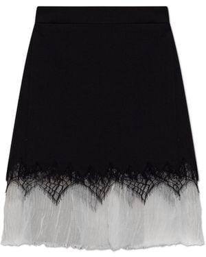 McQueen Skirt With Lace - Black