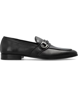 Ferragamo Leather 'Saddle' Loafers - Black