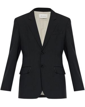 Ami Paris Wool Blazer With Single Vent - Black