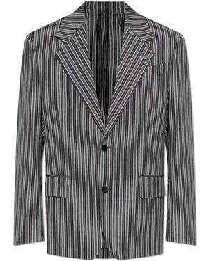 Versace Blazer With Striped Pattern - Grey