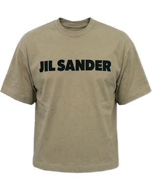 Jil Sander T-Shirt With Printed Logo - Natural