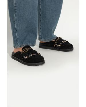 Kurt Geiger Suede Slides "Mayfair" - Blue
