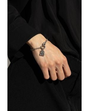 Balenciaga Bracelet With A Logo-Shaped Pendant - Black