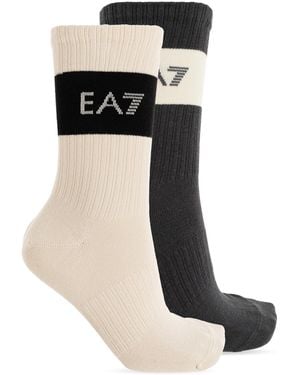 EA7 Two-Pack Of Socks With Logo - Black