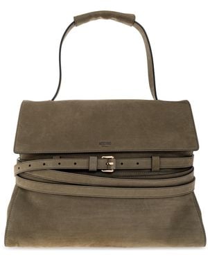 Moschino Suede Shopper Bag - Green