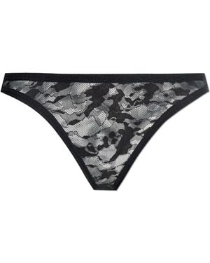 DIESEL Transparent Knickers 'Ufpn-D-Oval-Punchy-Brief' - Black