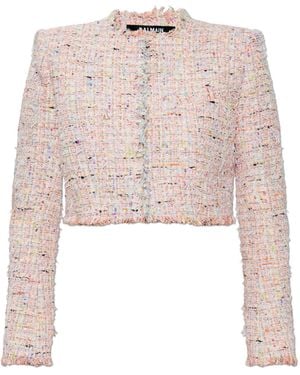 Balmain Short Tweed Blazer - Pink