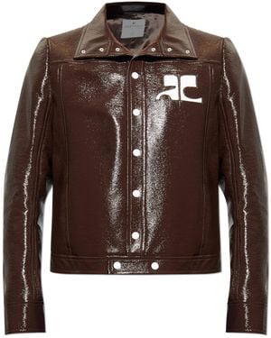 Courreges Jacket With Logo - Brown