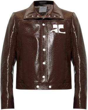 Courreges Jacket With Logo - Brown