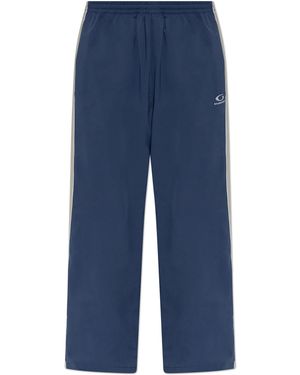 Balenciaga Joggers With Embroidered Logo - Blue