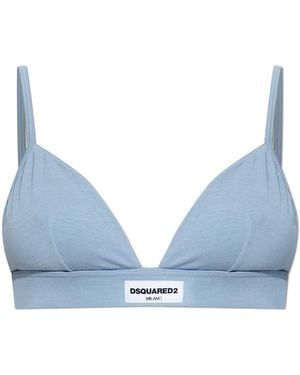 DSquared² Bra With Logo Patch - Blue