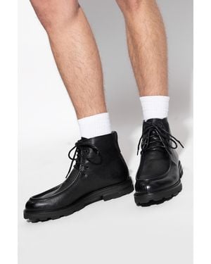 Brioni Leather Ankle Boots - Black