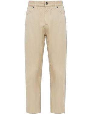 Etro Cotton Trousers With Tapered Legs - Natural