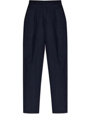Giorgio Armani Herringbone Pattern Trousers - Blue
