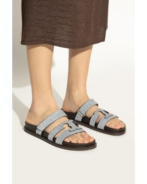 Tory Burch Suede Slides Ines - Black
