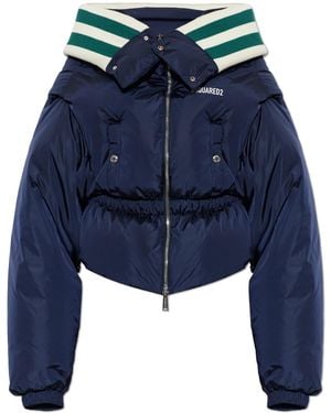 DSquared² Down Jacket With Logo - Blue