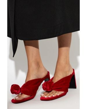 ROTATE BIRGER CHRISTENSEN Velvet Heeled Mules - Black