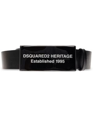 DSquared² Leather Belt With Buckle - Black