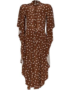 Vetements Asymmetric Dress With Shoulder Pads - Brown